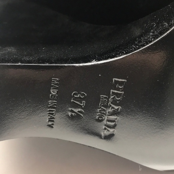 Prada Black Lace Up Velvet Runway Boots NIB - Picture 7 of 8